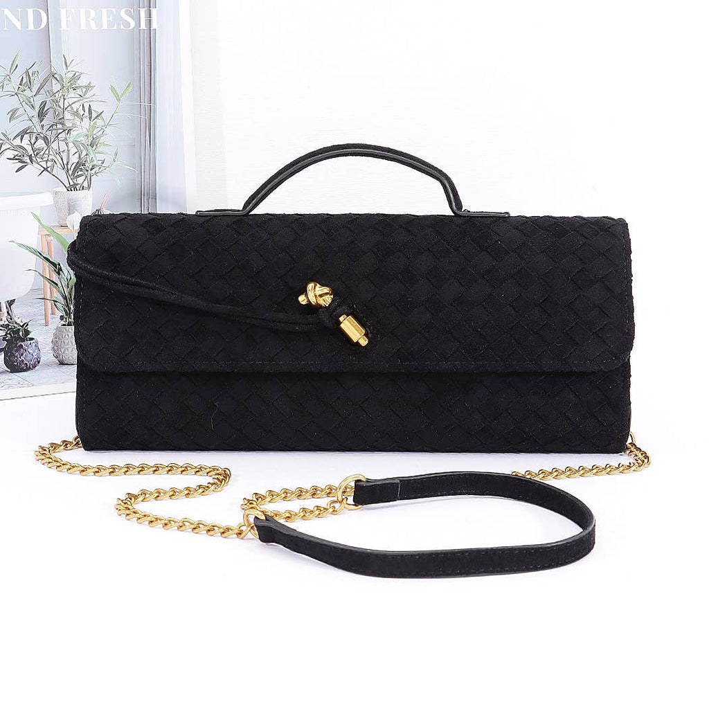 Vegan Suede Braided Bag
