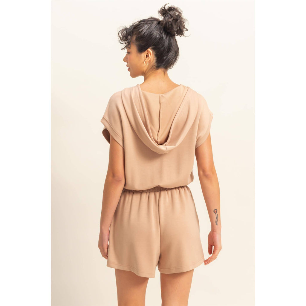 Half Zip Hooded Romper