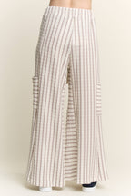 STRIPE WIDE LEG PANTS CREAM EDITION