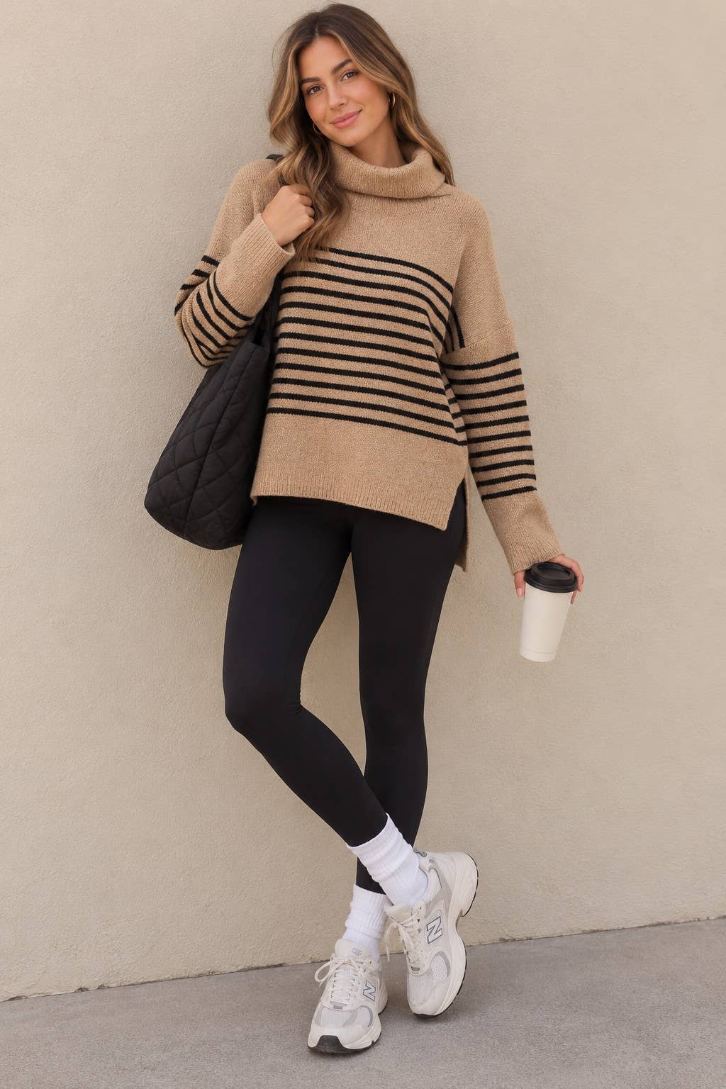 Turtle Neck Striped Sweater