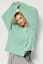 Balloon Sleeve Knit Cardigan
