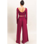 Long Sleeve Top & Wide Leg Pants Set