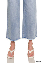 High Waist Wide Leg Straight Denim Pants - Zenana