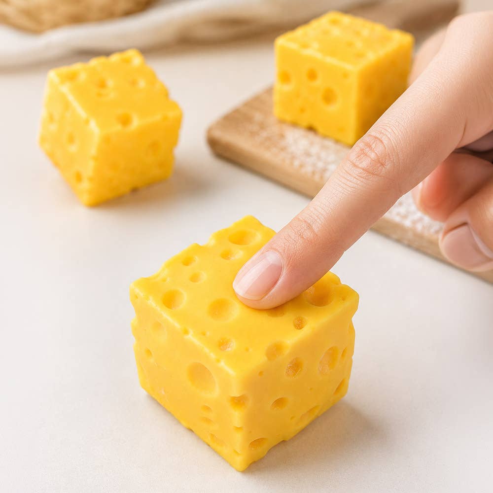 12PCS - Cheese Cube Squeeze Squishy Stress Relief Toy