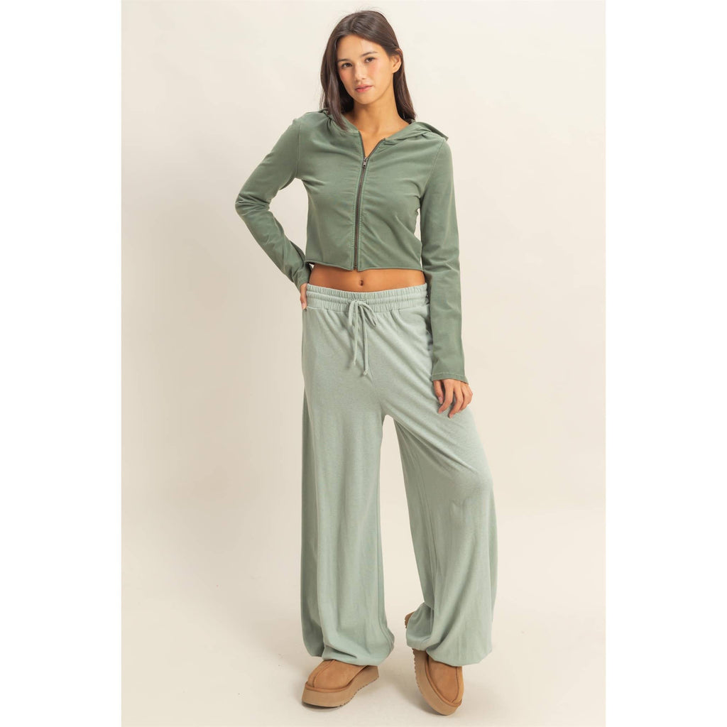 Zip Up Cropped Hoodie