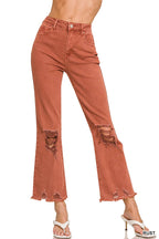 `Acid Wash High Waist Distressed Straight Leg Pants