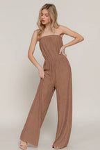 Crinkle Knit Tube Jumpsuit