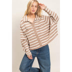 Striped Button Front Cardigan