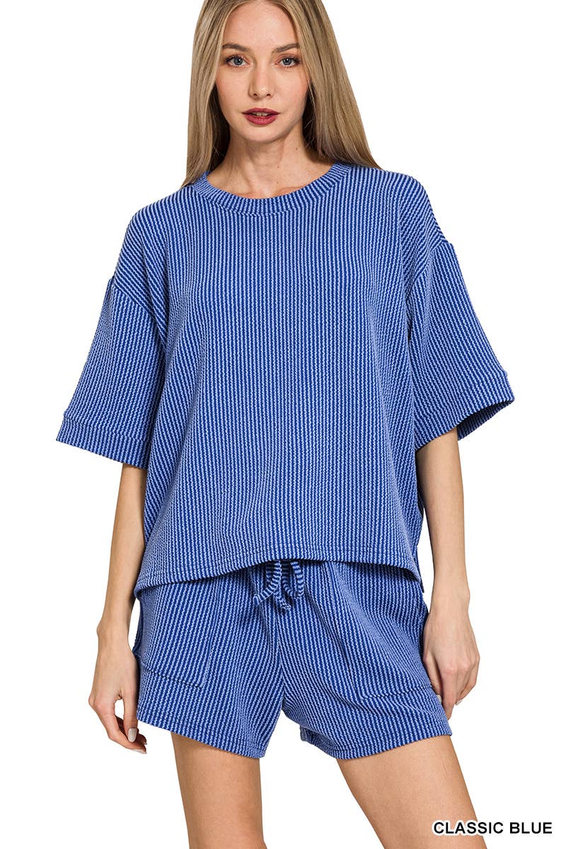 Rib Tee & Shorts 2pc Set