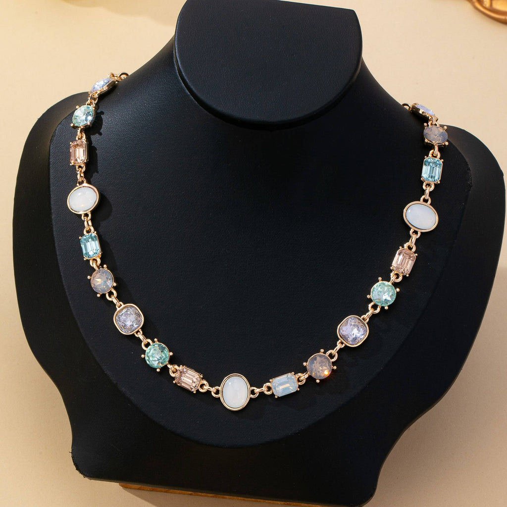 Multi Gemstone Opal Crystal Link Necklace | 80N93406