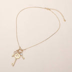 Triple Key Charm Toggle Pendant Necklace