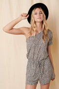 P9628-ANIMAL PRINT ONE SHOULDER ROMPER