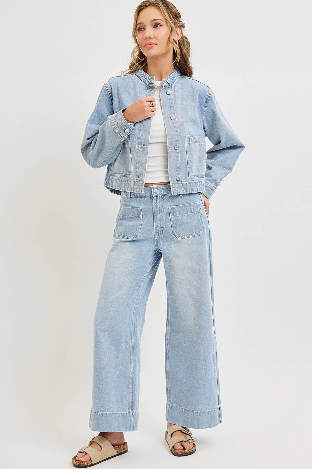 WIDE LEG  DENIM JEANS