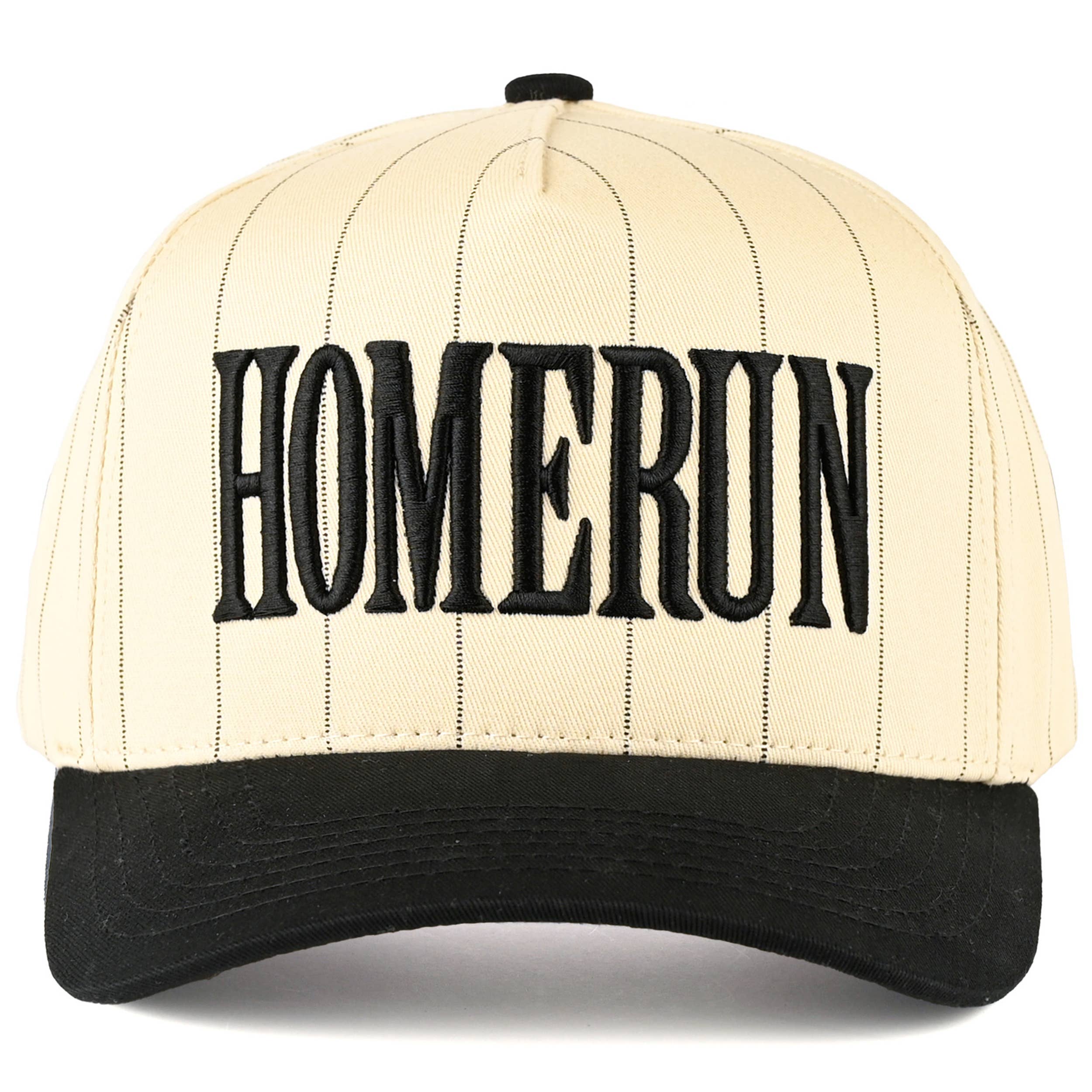C.C HOME RUN Letter Stripe Two Tone Trucker Cap