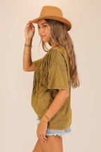 Vintage Fringe Boho Washed Tee