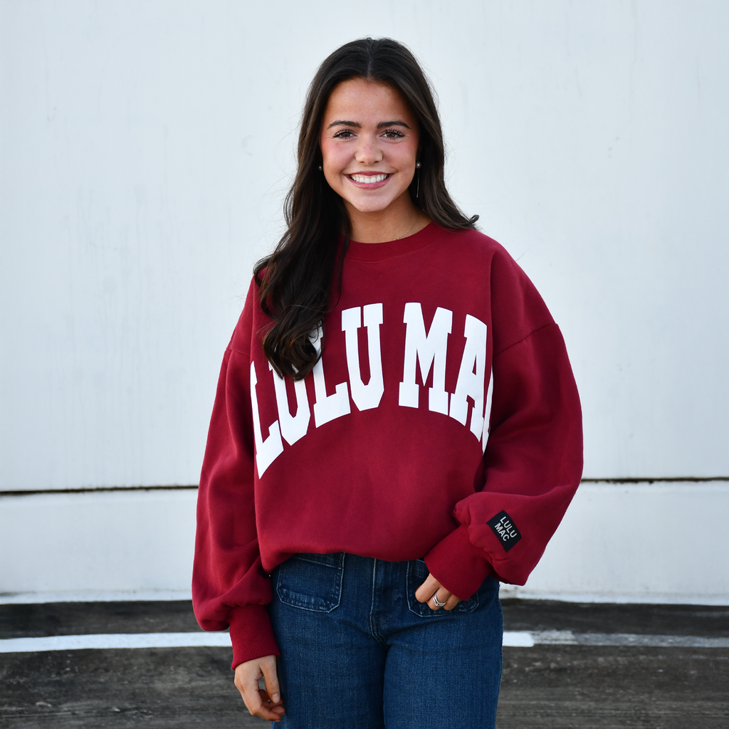 Lulu Mac Sweatshirt Cardinal/White - Puff