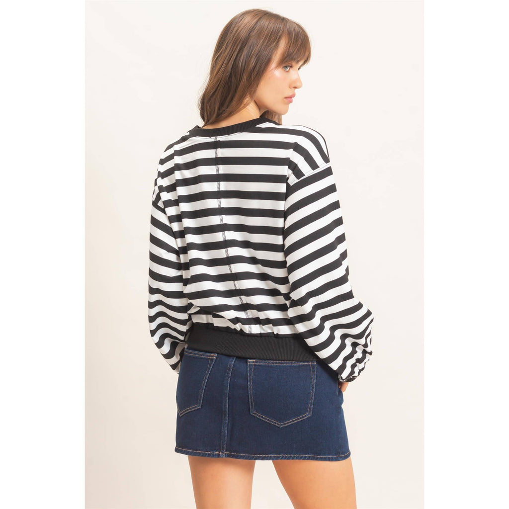 Striped Crew Neck Sweatshirt