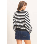 Striped Crew Neck Sweatshirt