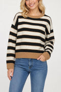 Striped Pullover With Contrast Hems