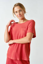Softcore Ribbed Lounge Pocket Tee