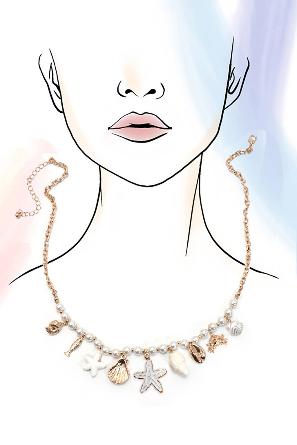 Take Me To The Sea Pearl Charm Necklace