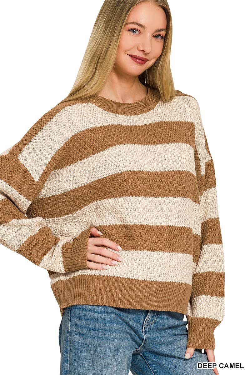 Striped Drop Shoulder Sweater