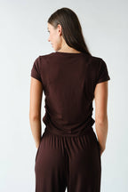 Marlow Short-Sleeve Ruched Two-Piece Set