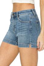 High Rise Side Slit Basic Shorts