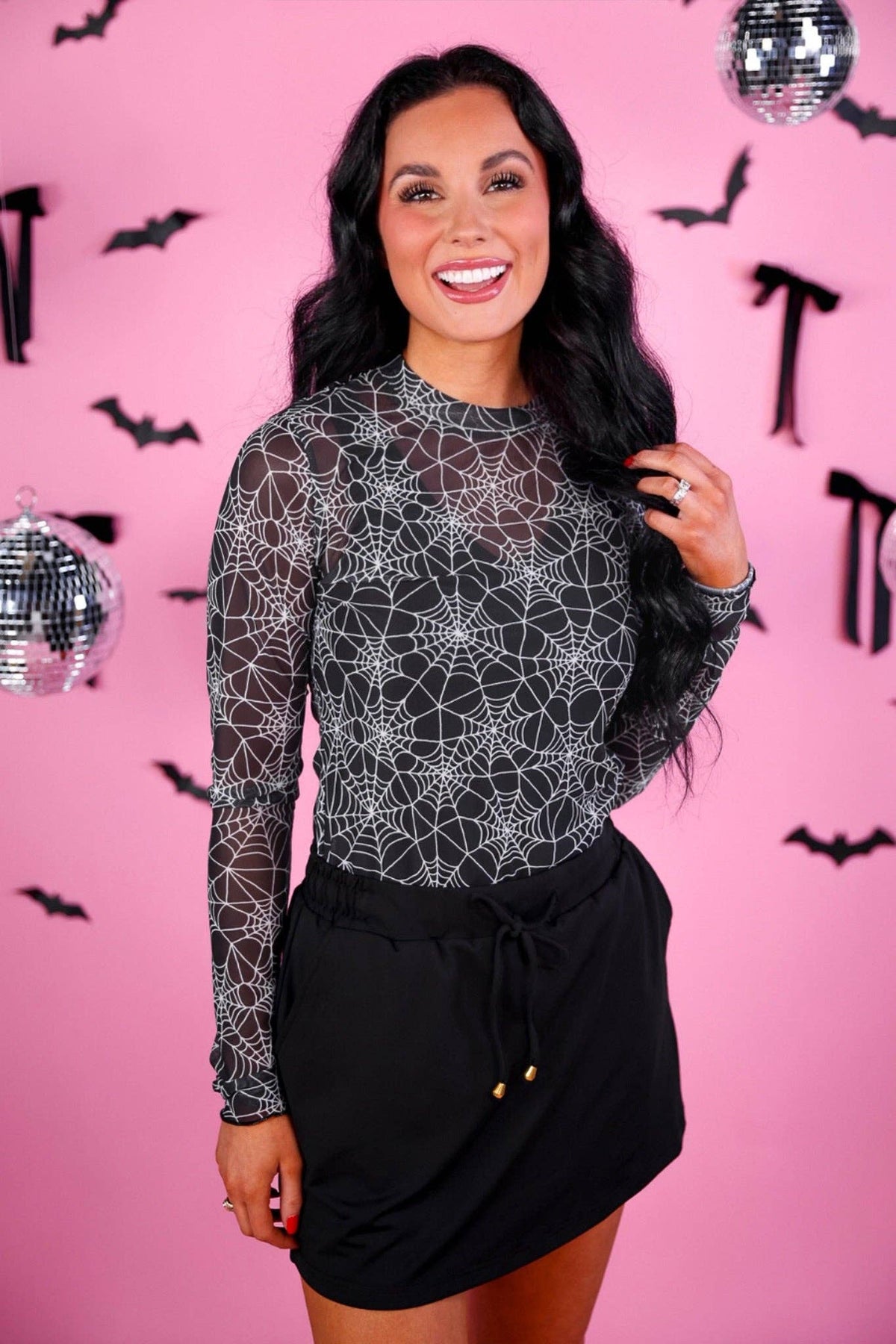 Kate Mesh Top- Spider Webs