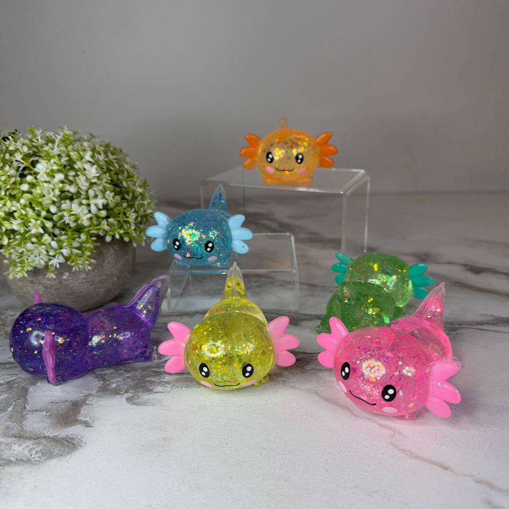 Squishy Toy - Axolotl, Glitter