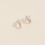 Brass North Star Huggie Earrings | 18K Gold Dipped