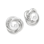 Pearl Knot Stud Earrings