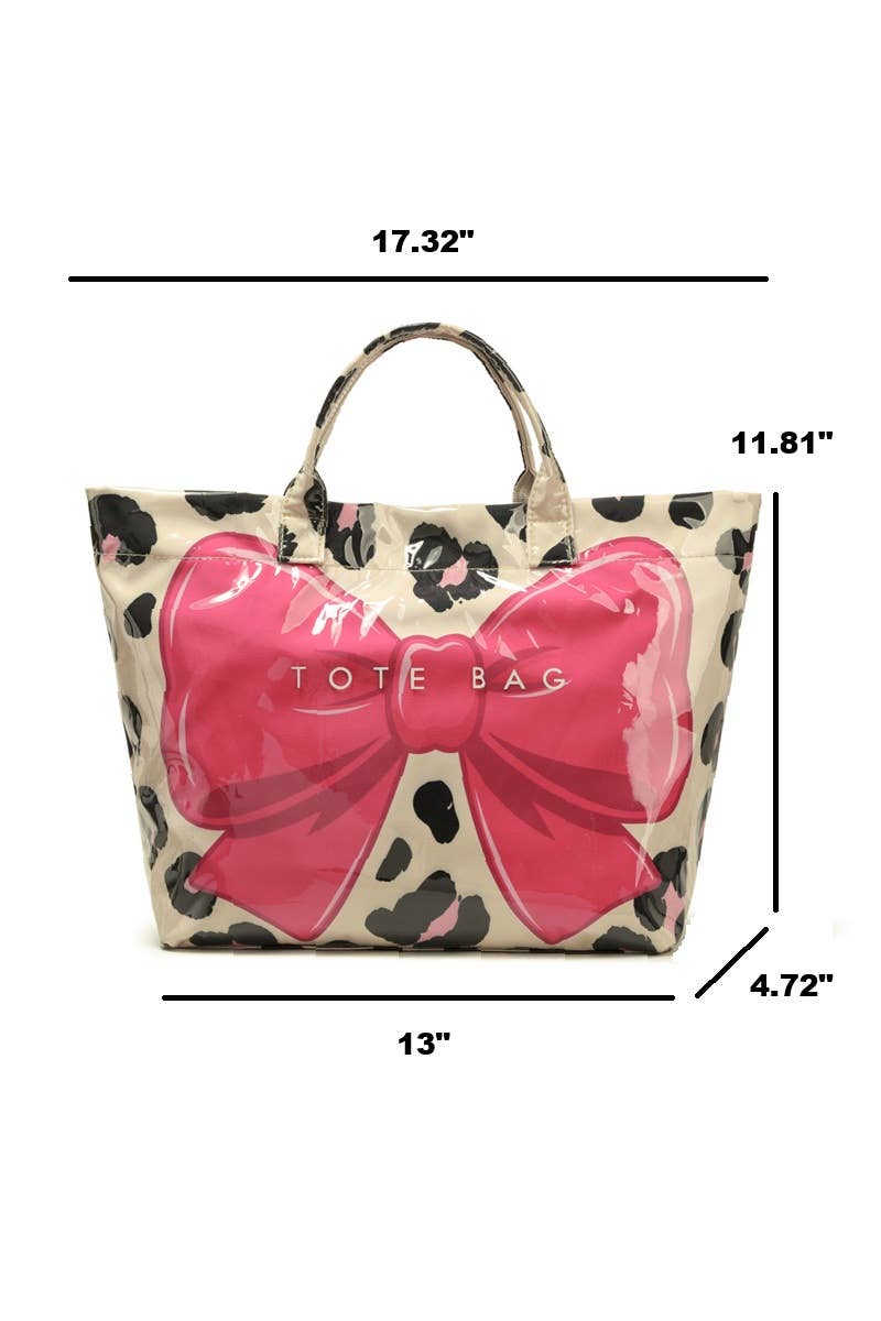 Leopard Bow Pvc The Tote Bag