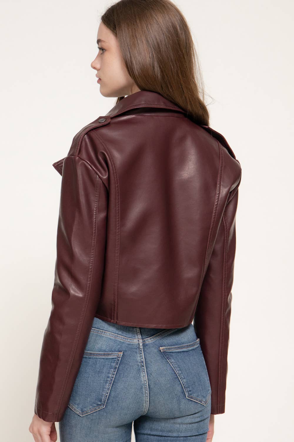 Vintage Wash Faux Leather Motor Jacket