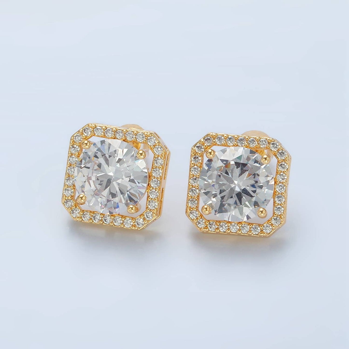 Rhinestone Square Studs