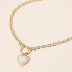 Heart Charm Pendant Toggle Necklace