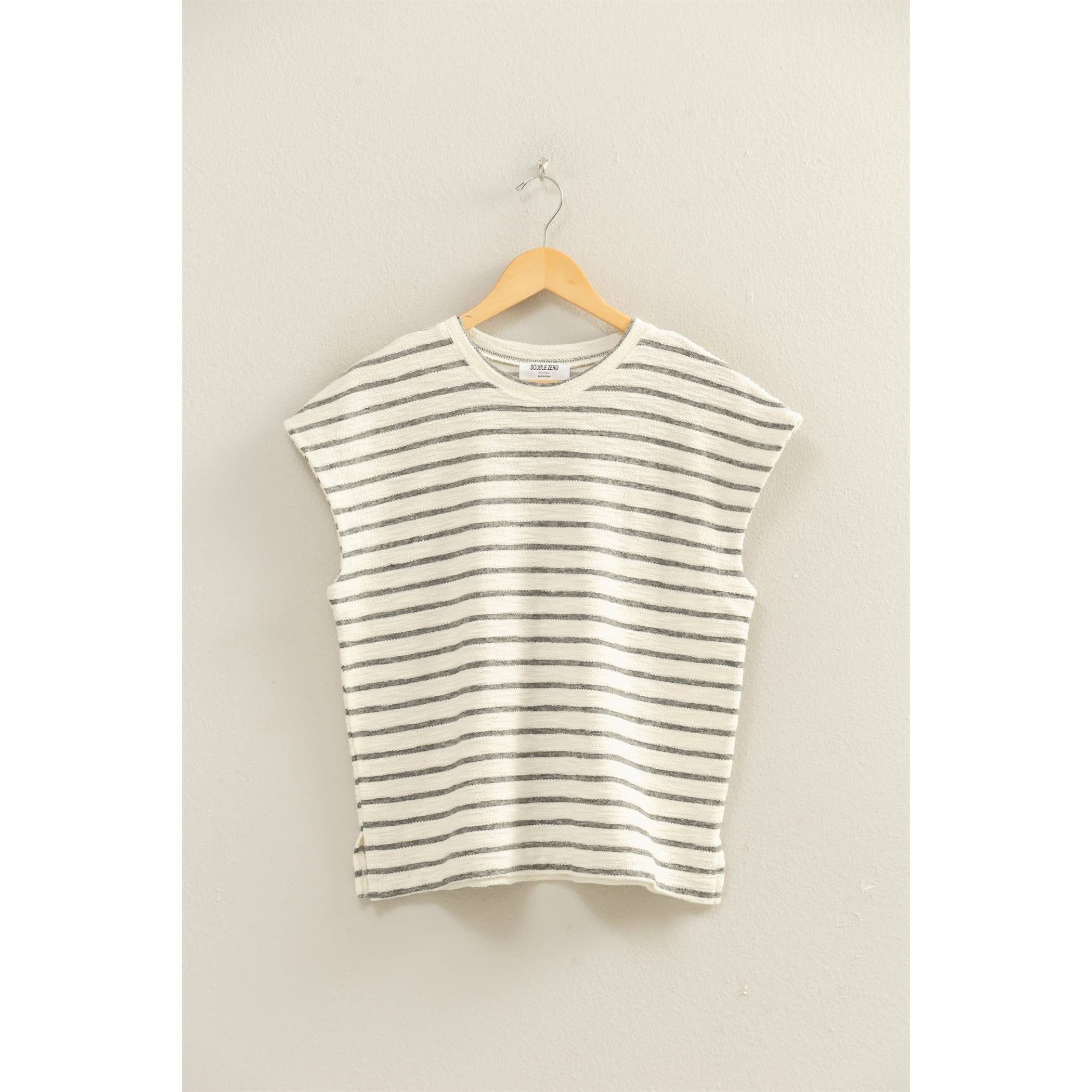 Striped Round Neck Short Sleeve Top