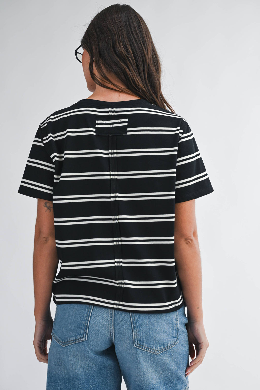 8510HN Striped Boxy Short Sleeve Tee