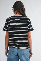8510HN Striped Boxy Short Sleeve Tee