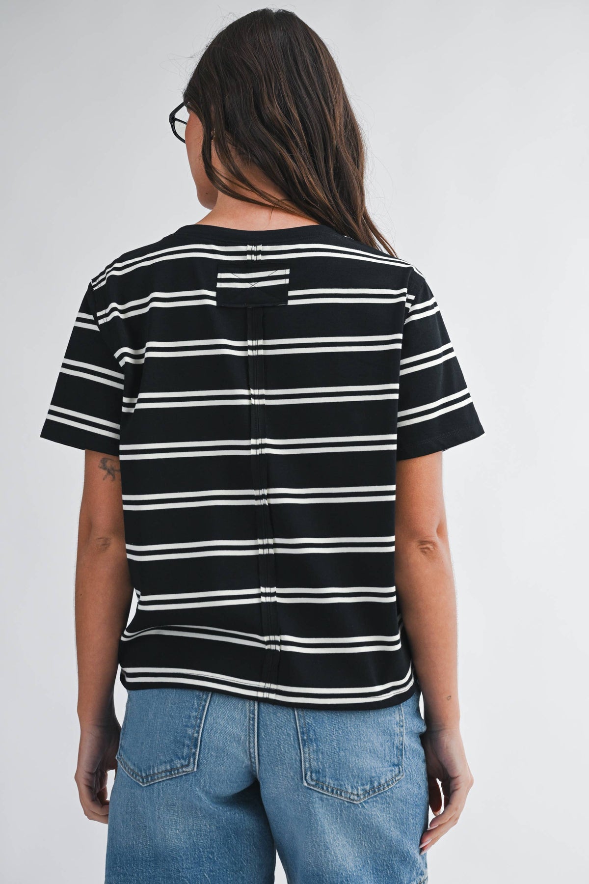 8510HN Striped Boxy Short Sleeve Tee