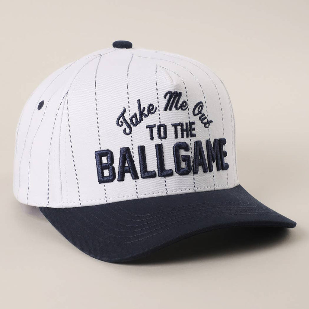 Take Me Out to the Ballgame Pinstripe Trucker Hat