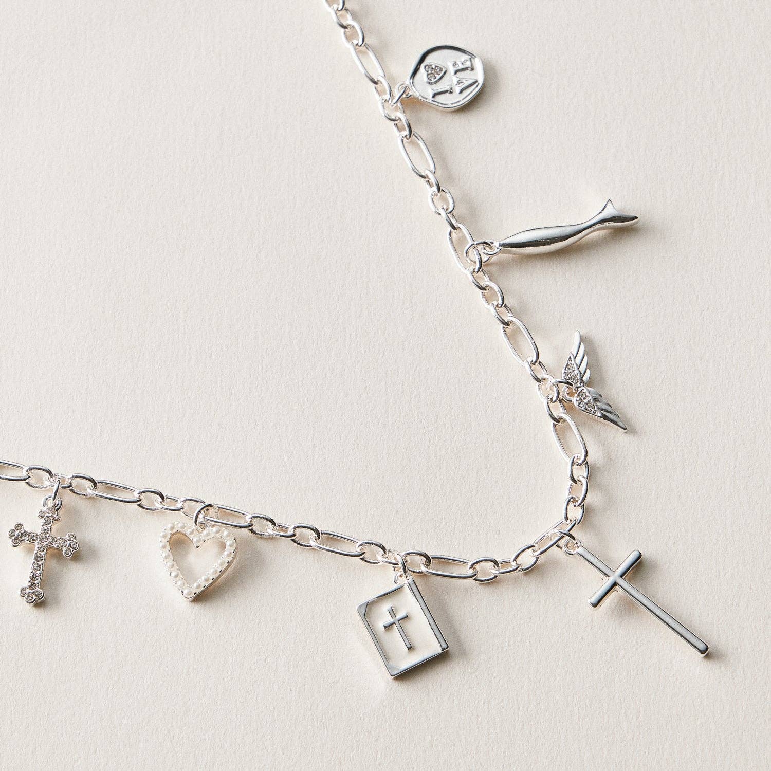 18K Gold-Dipped Faith & Love Charm | Necklace