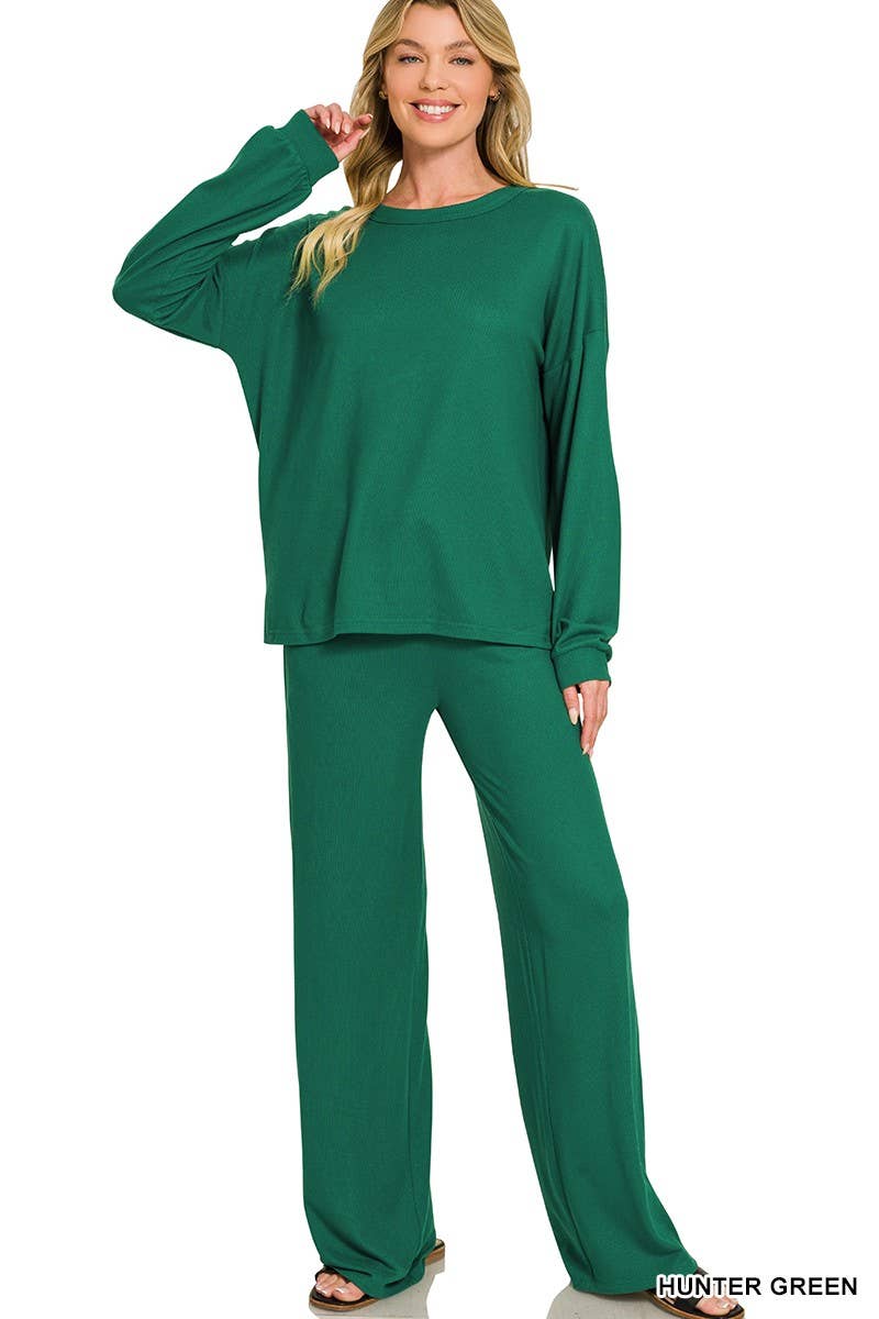Soft Hacci Pullover And Pants Set