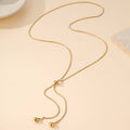 18K STAINLESS TARNISH FREE TEARDROP Y NECKLACE | 40NK9739