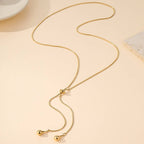 18K STAINLESS TARNISH FREE TEARDROP Y NECKLACE | 40NK9739