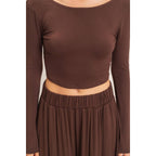 Long Sleeve Top & Wide Leg Pants Set