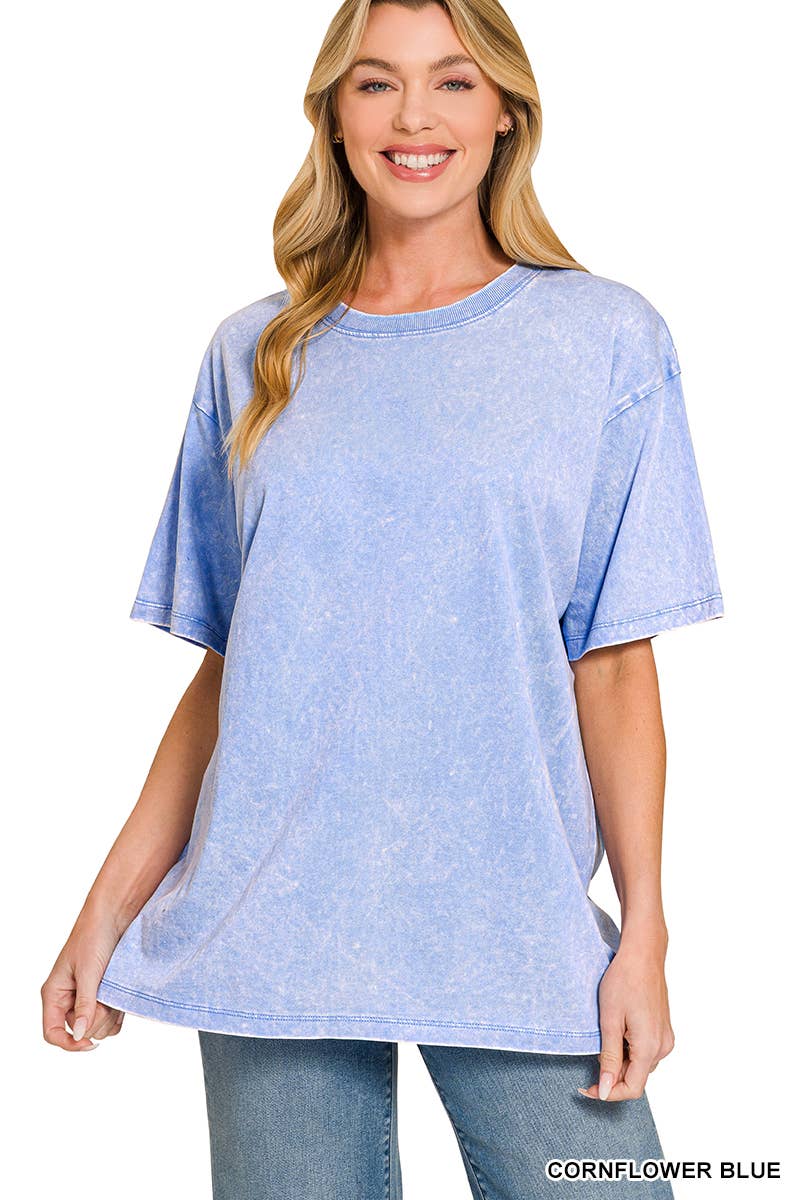 `Vintage Wash Oversize Cotton Tee