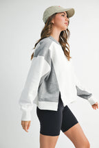 9106FK Colorblock Terry Pullover Sweatshirt