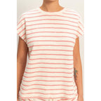 Striped Round Neck Short Sleeve Top