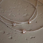Pearl Spherical Encrusted Rhinestone Charm Necklace|40NK9758